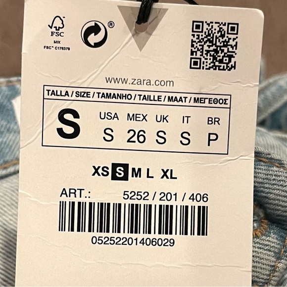 🌺NWT ZARA RECONSTRUCTED DENIM SKIRT TANK TOP SIZE SMALL 🌺 - Picture 6 of 6